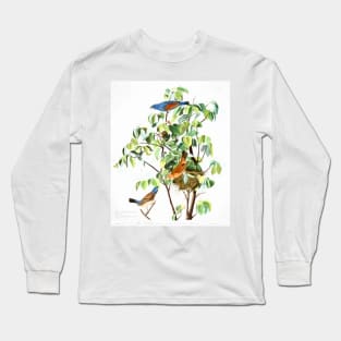 John Audubon Reimagined - Blue Grosbeak Long Sleeve T-Shirt